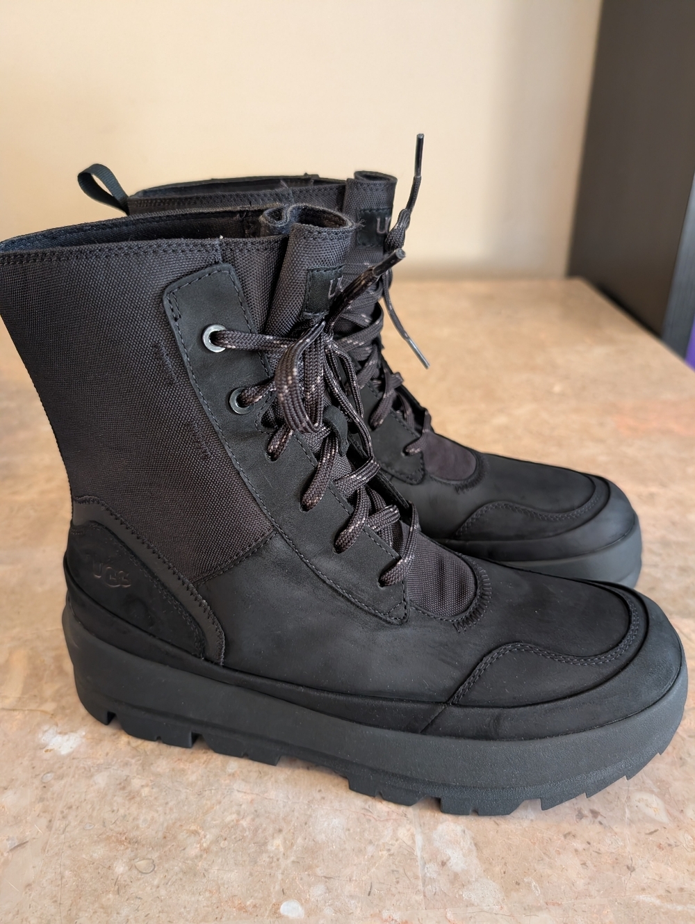 UGG® The UGG Lug Platform Lace Up Combat Waterproof Boots Women Size 10 No Box